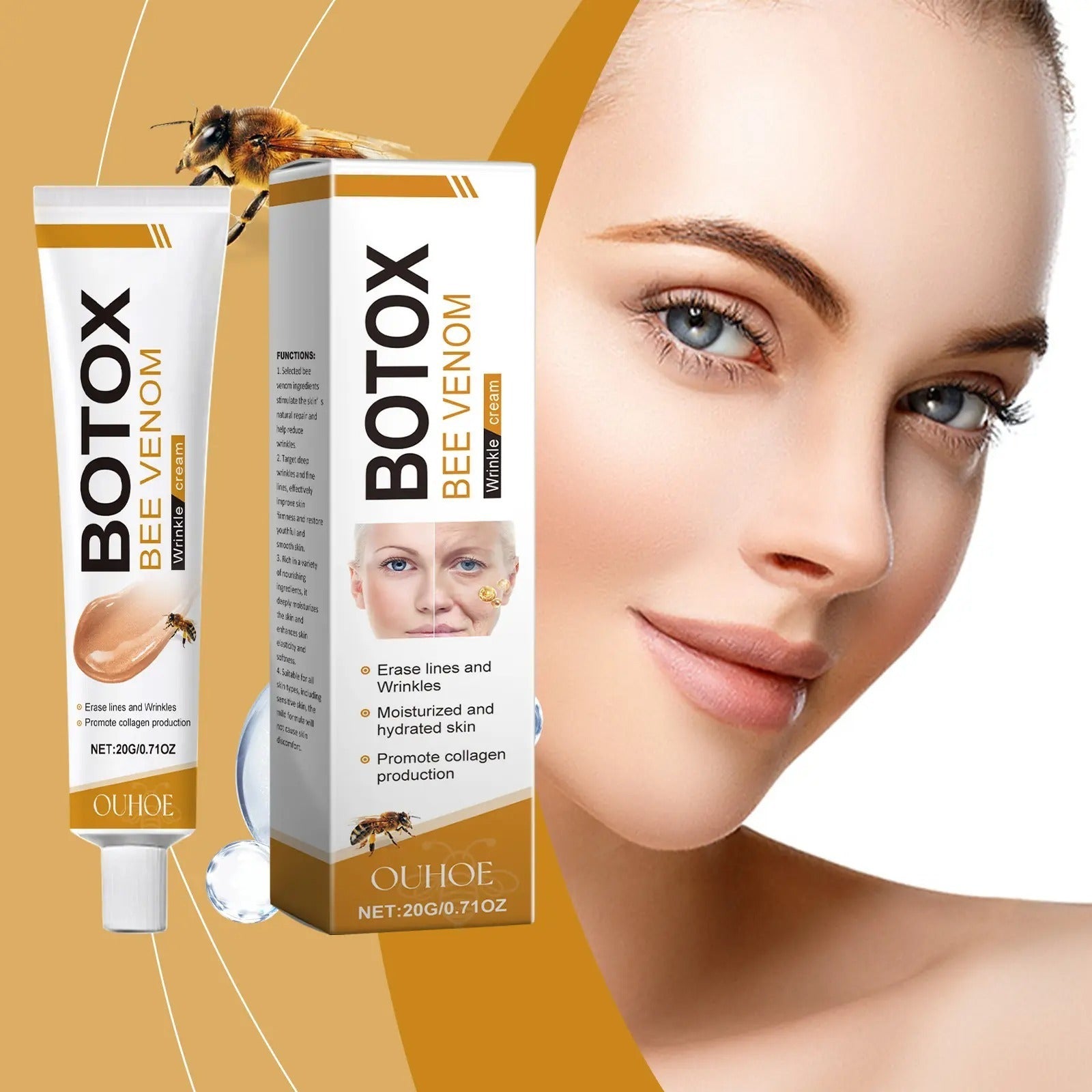 Bee Venom Botox Face Cream – Whitening, Anti-Aging & Deep Moisturizing Skincare