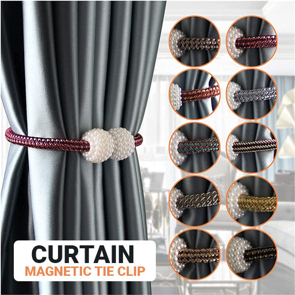 Magnetic Curtain Tiebacks - 2 Pack Pearl Buckle Tie Curtain
