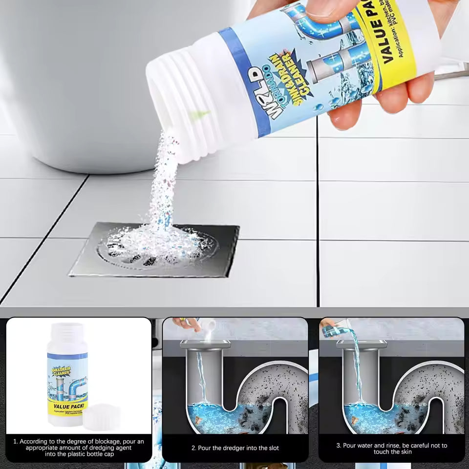 110g Powerful Drain Cleaner – Fast Clog Remover for Kitchen & Pipes