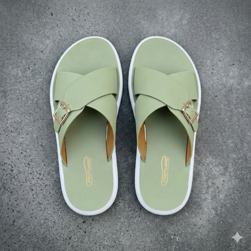 TRENDSSI | Women's Ultra-Light Buckle Slipper - Pastel Green