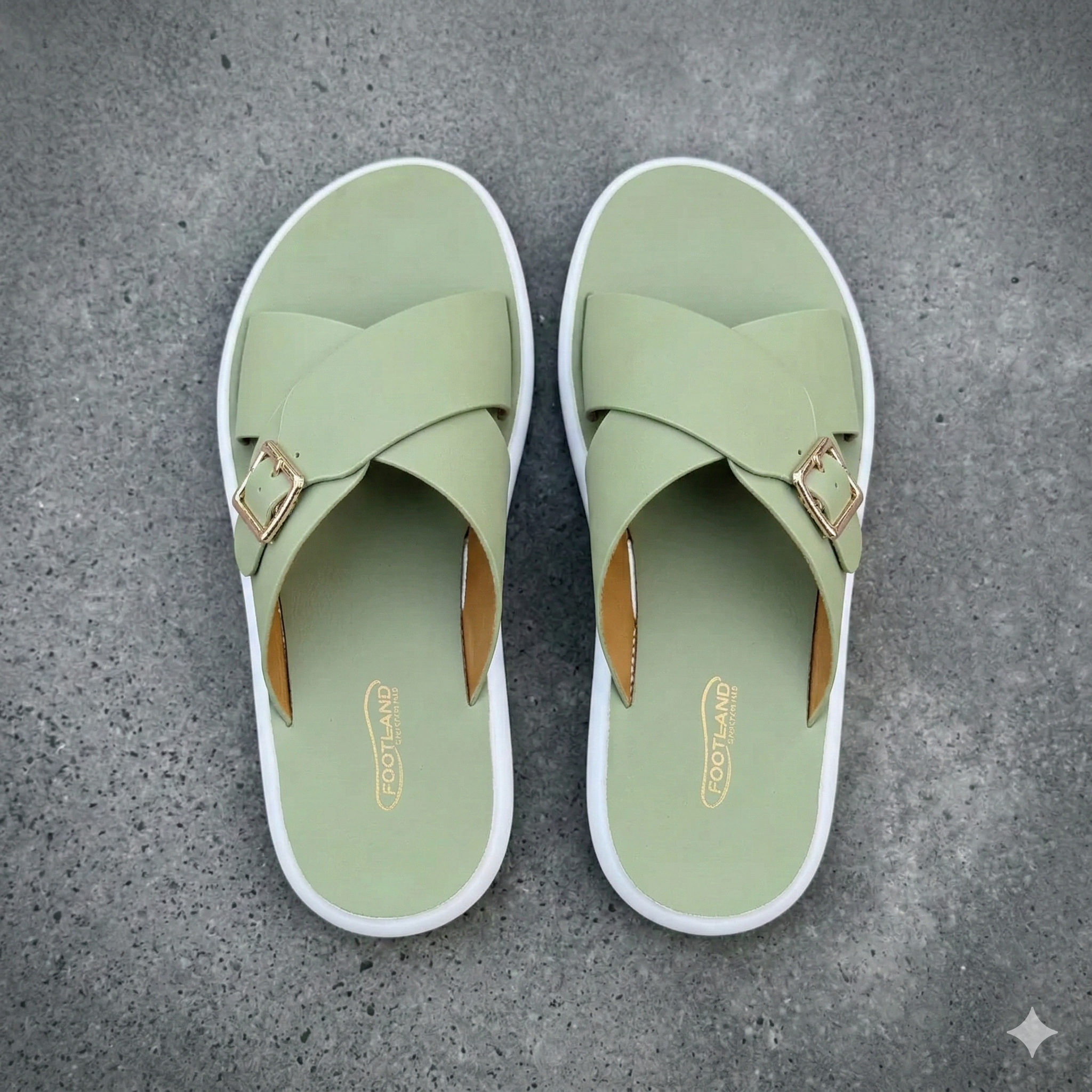 TRENDSSI | Women's Ultra-Light Buckle Slipper - Pastel Green