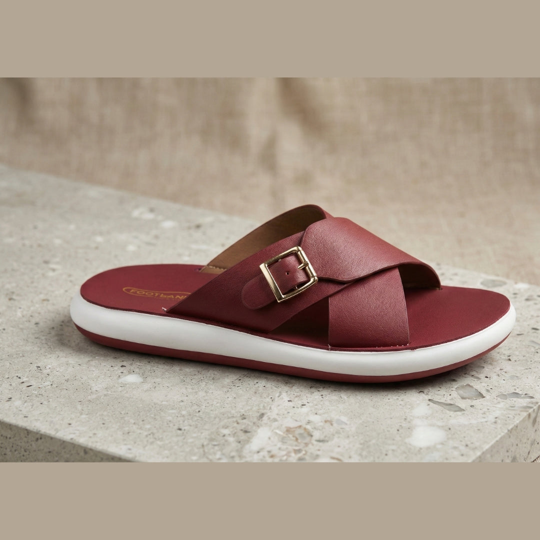 TRENDSSI | Women's Ultra-Light Buckle Slipper - Deep Maroon