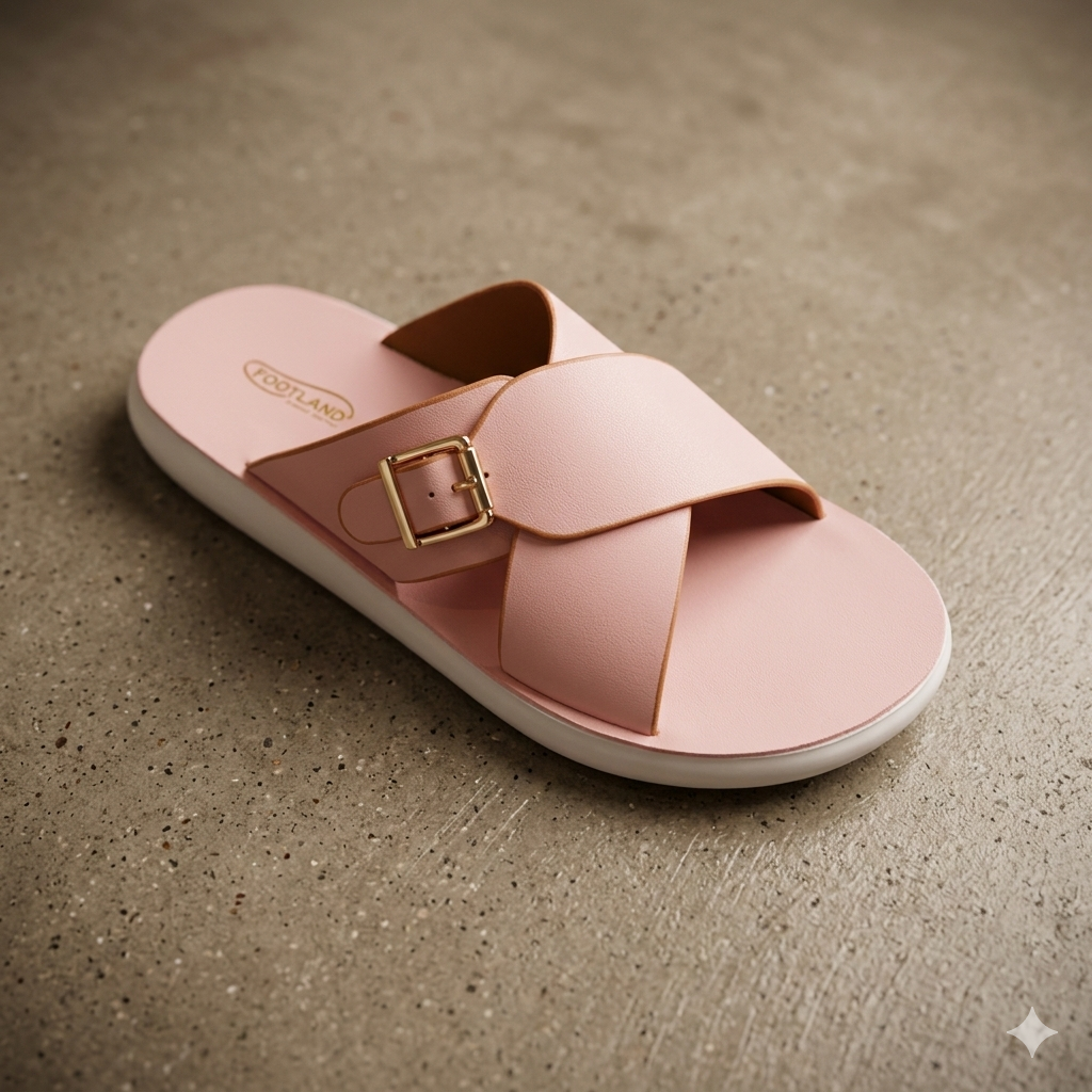 TRENDSSI | Women's Ultra-Light Buckle Slipper - Powder Pink
