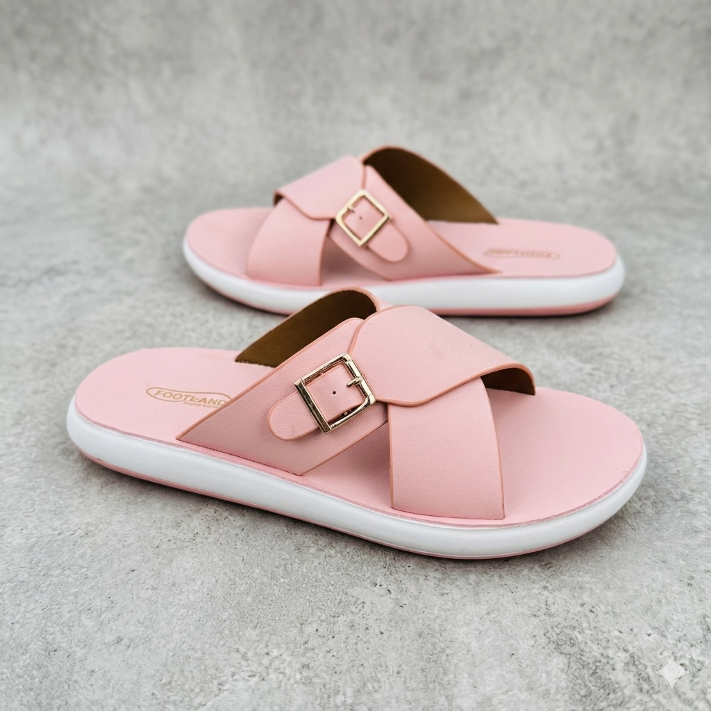 TRENDSSI | Women's Ultra-Light Buckle Slipper - Powder Pink