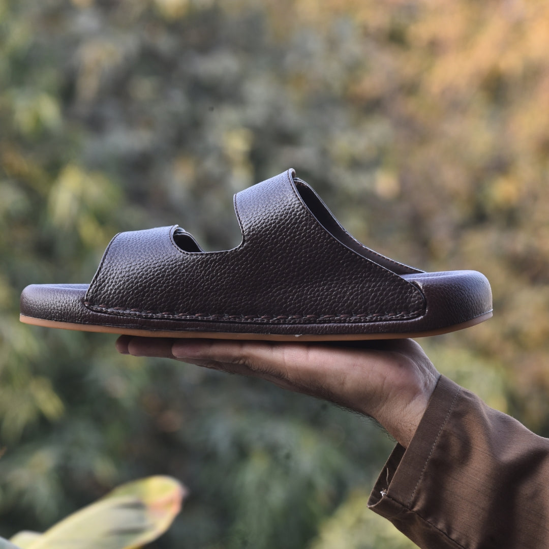 TRENDSSI | Dual Buckle Comfort Slipper – Brown