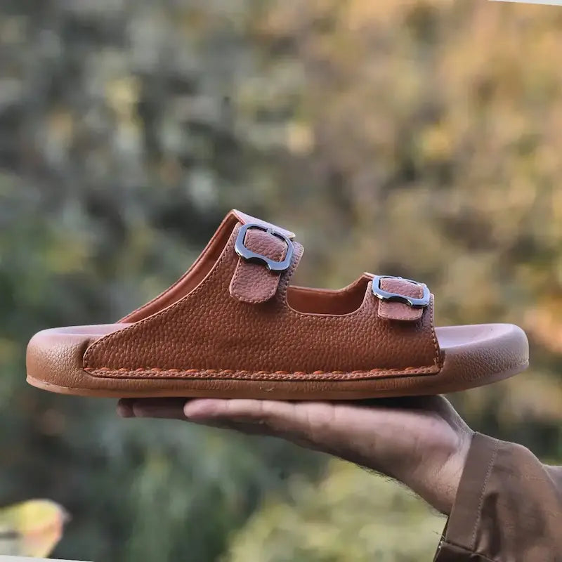 TRENDSSI | Dual Buckle Comfort Slipper– Mustard