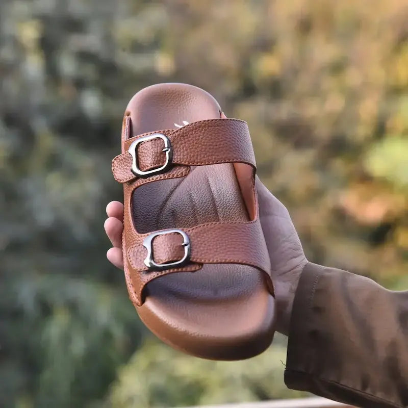 TRENDSSI | Dual Buckle Comfort Slipper– Mustard