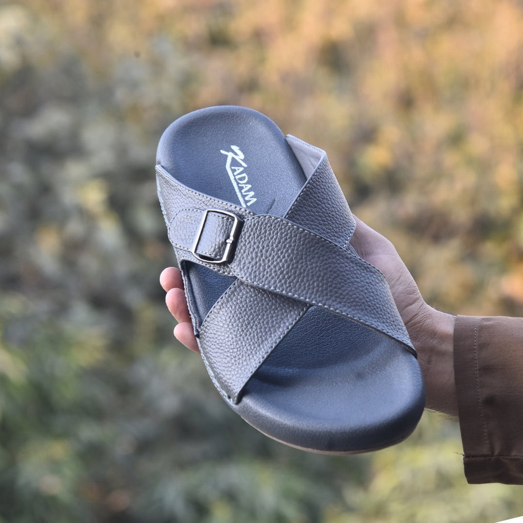 TRENDSSI | Cross Strap Comfort Slipper – Gray
