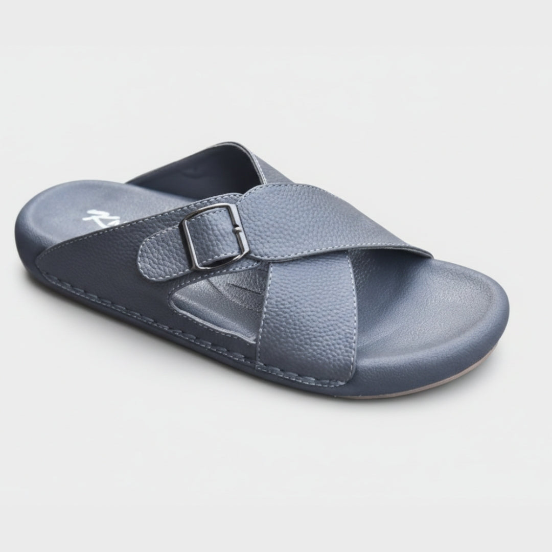 TRENDSSI | Cross Strap Comfort Slipper – Gray