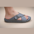 TRENDSSI | Cross Strap Comfort Slipper – Gray