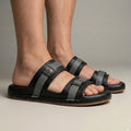 TRENDSSI | Classic Double Strap Comfort Sandals – Black