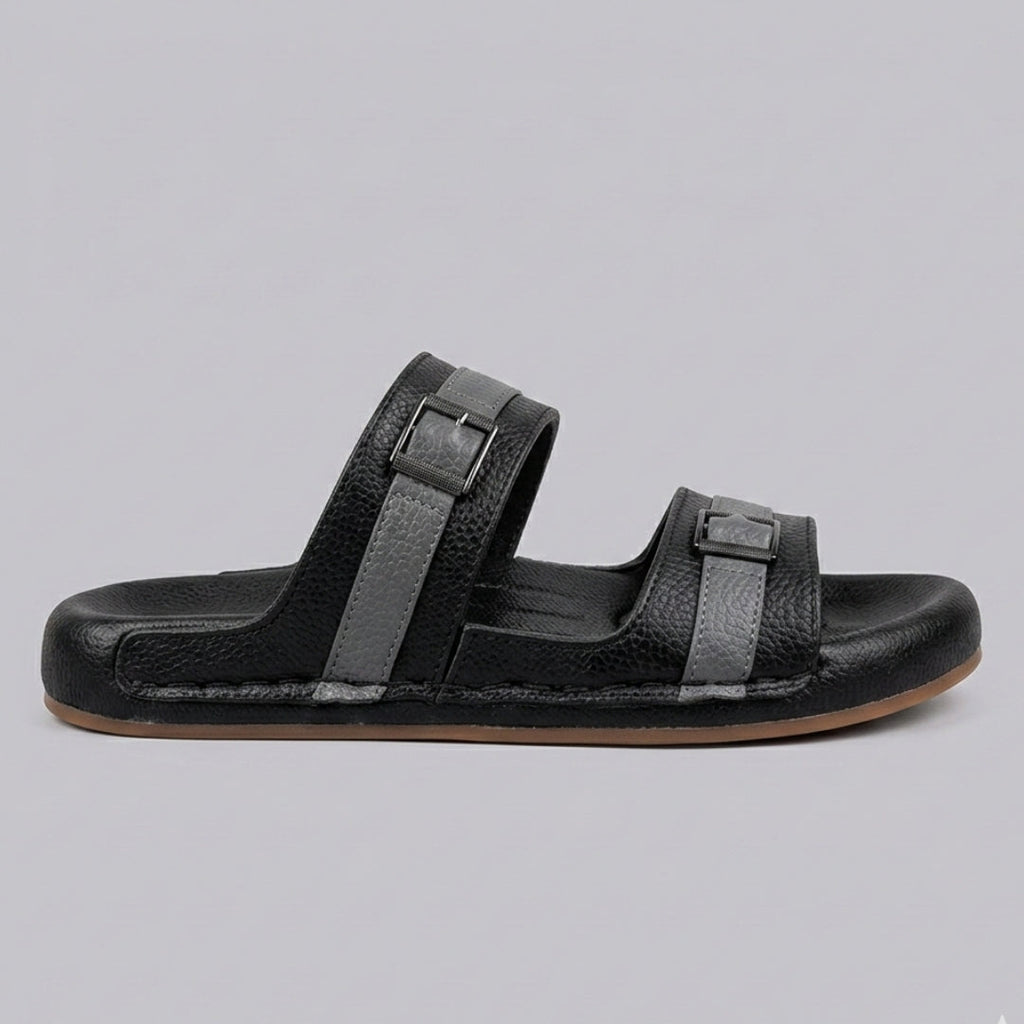 TRENDSSI | Classic Double Strap Comfort Sandals – Black