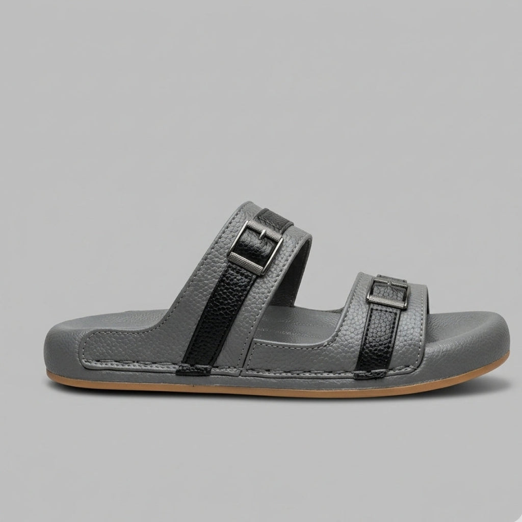 TRENDSSI | Classic Double Strap Comfort Sandals – Gray