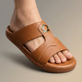 TRENDSSI | Premium Pebble-Grain Slipper - Mustard
