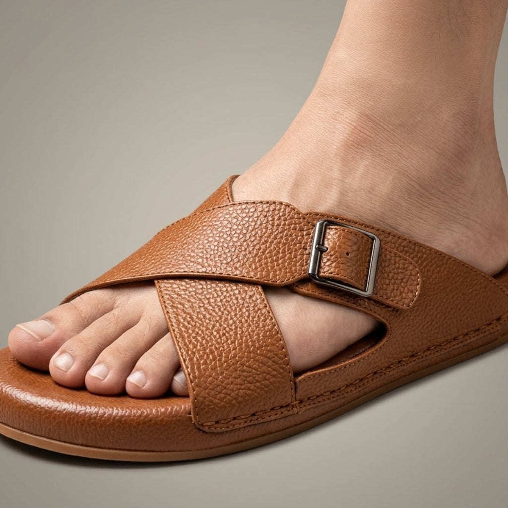 TRENDSSI | Cross Strap Comfort Slipper – Mustard