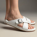 TRENDSSI | Cross Strap Comfort Slipper – White