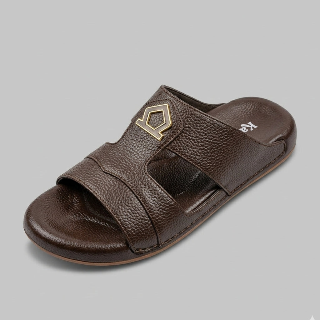 TRENDSSI | Premium Pebble-Grain Slipper - Brown