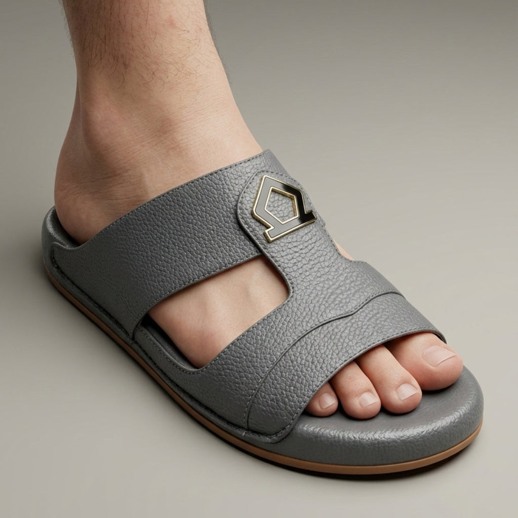 TRENDSSI | Premium Pebble-Grain Slipper - Gray