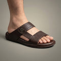 TRENDSSI | Premium Textured Leather Comfort Slipper - Brown