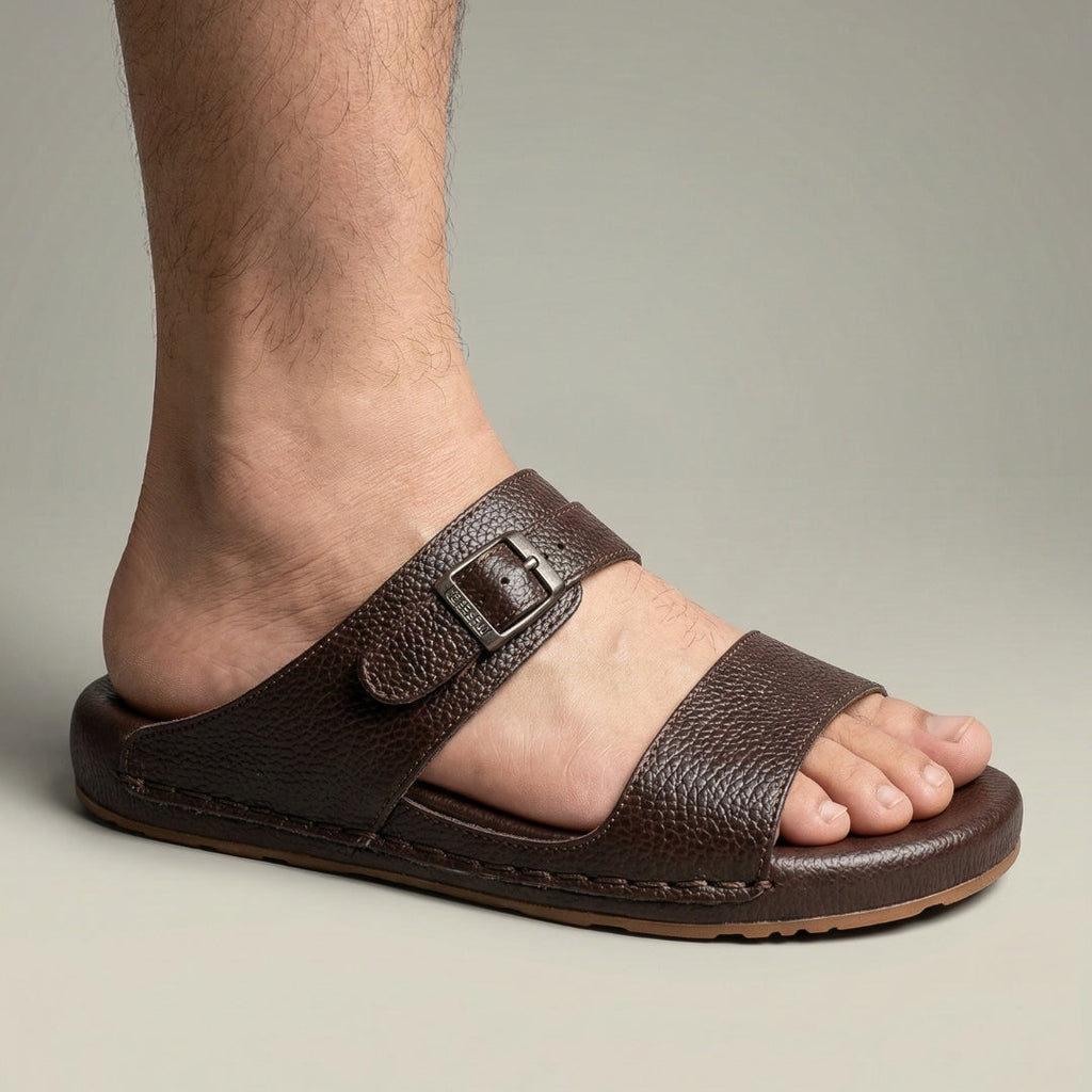 TRENDSSI | Adjustable Buckle Slipper - Brown