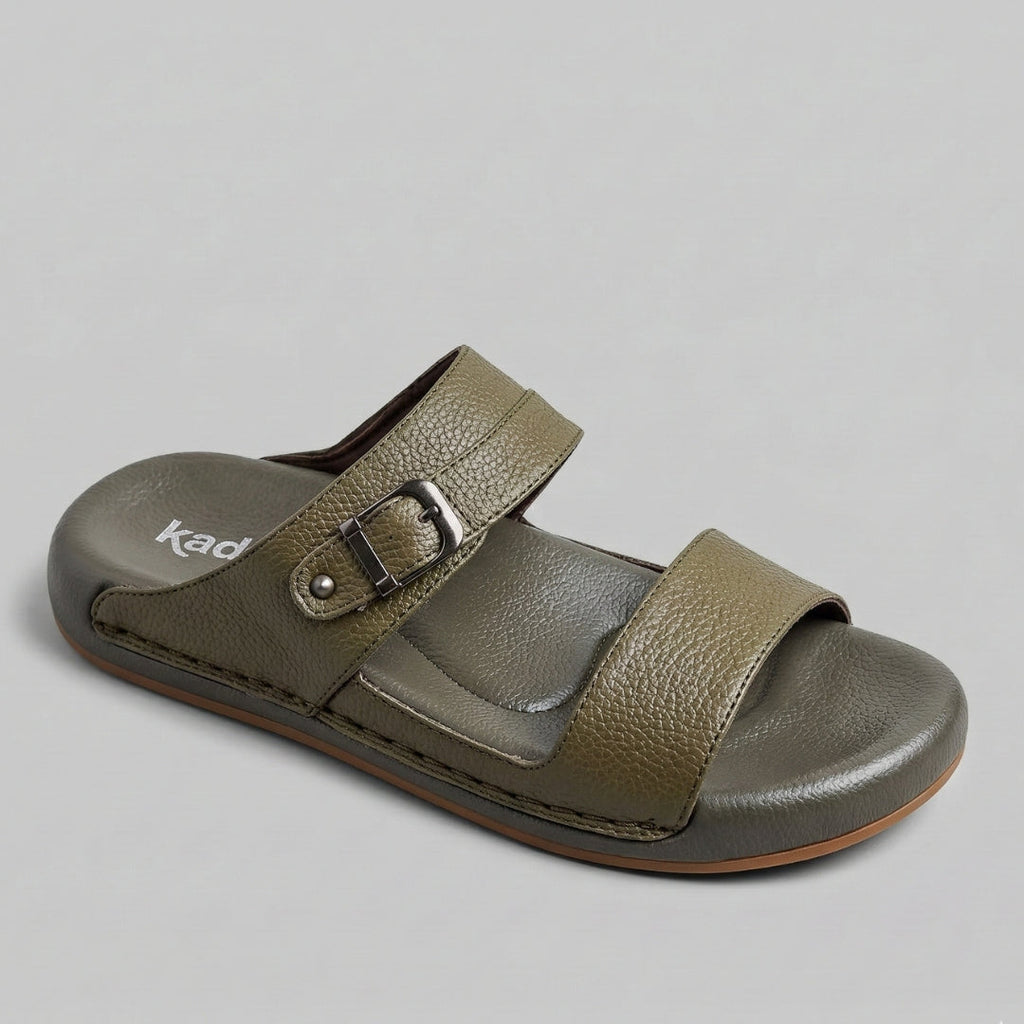 TRENDSSI | Adjustable Buckle Slipper - Olive