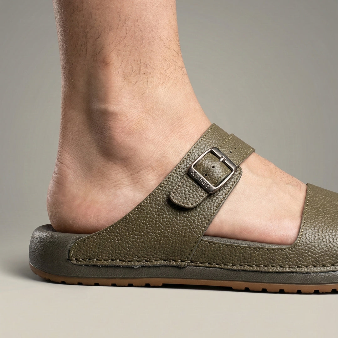 TRENDSSI | Adjustable Buckle Slipper - Olive