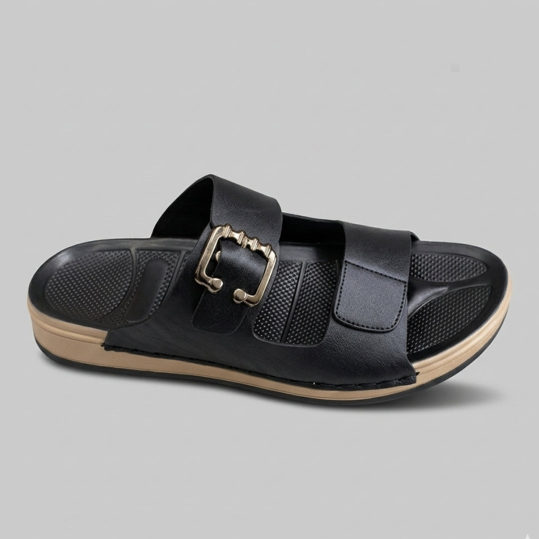 TRENDSSI | Dual-Tone Signature Slipper - Black